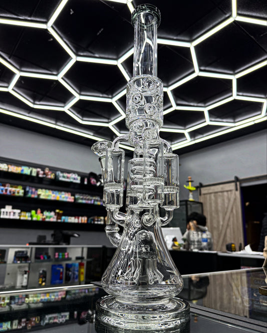 4 piston glass water pipe